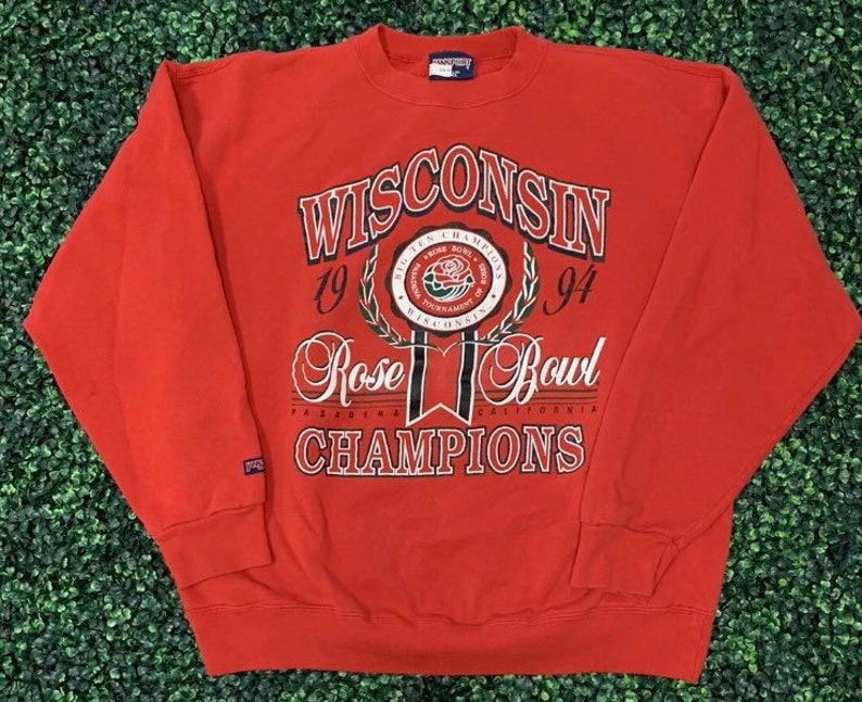 Wisconsin Badgers Vintage Style Rose Bowl Crewneck Sweatshirt