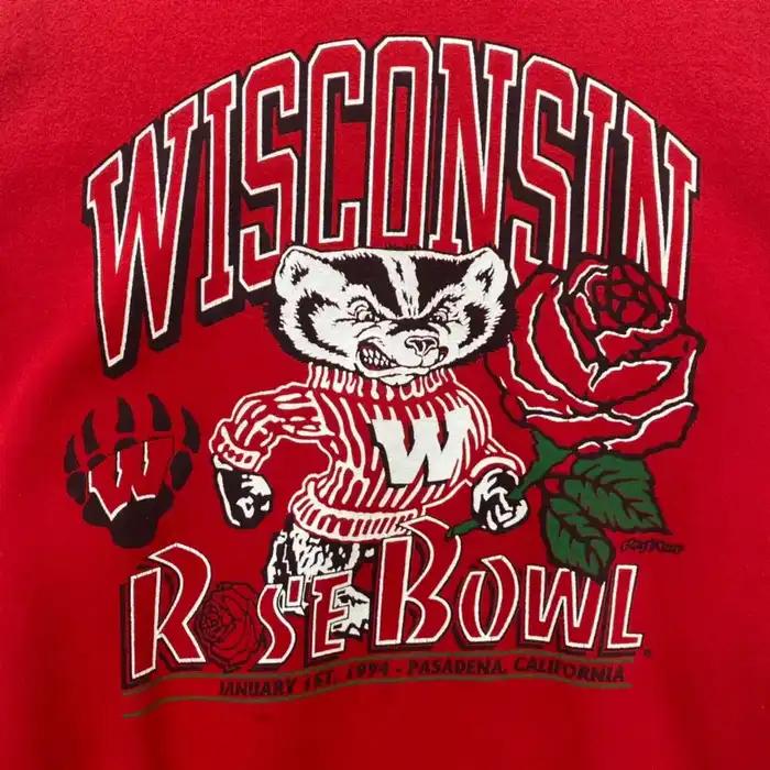 Wisconsin Badgers Vintage Style Rose Bowl Pullover Sweatshirt - Image 2