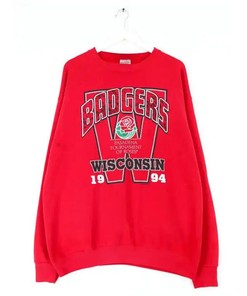Wisconsin Badgers Vintage Style Shirt and Sweatshirt Bundle, Perfect for NCAA Fans