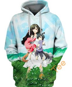 Wolf Children Ame And Yuki Anime Hoodie 3D Print All Over