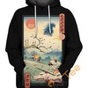 Wolf Princess Ukiyo E Hoodie in 3D Design