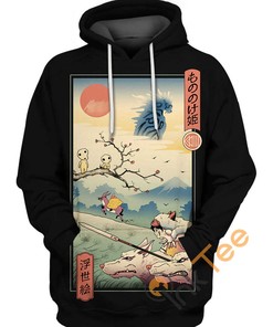Wolf Princess Ukiyo E Hoodie in 3D Design