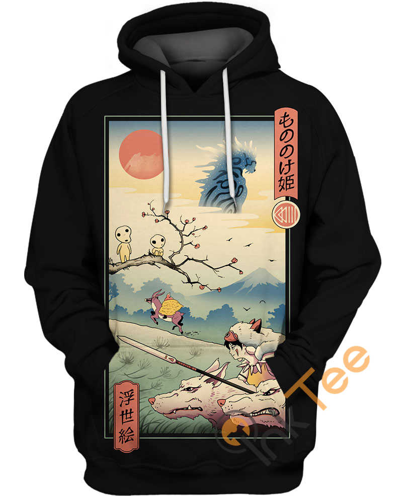 Wolf Princess Ukiyo E Hoodie in 3D Design