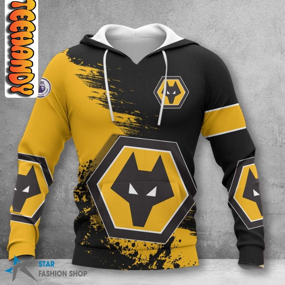 Wolverhampton Wanderers FC Pack of Wolves Full Print 3D Hoodie