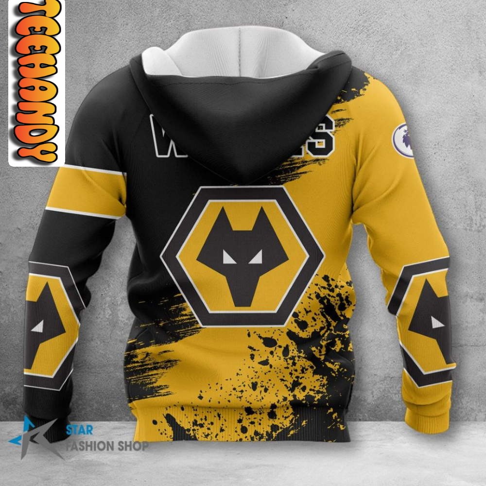 Wolverhampton Wanderers FC Pack of Wolves Full Print 3D Hoodie - Image 2