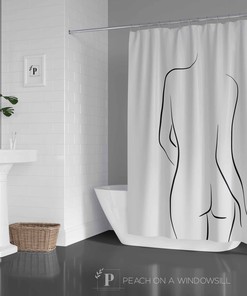 Woman Body Outline Shower Curtain, Embrace the Feminine Form in Your Bathroom Decor
