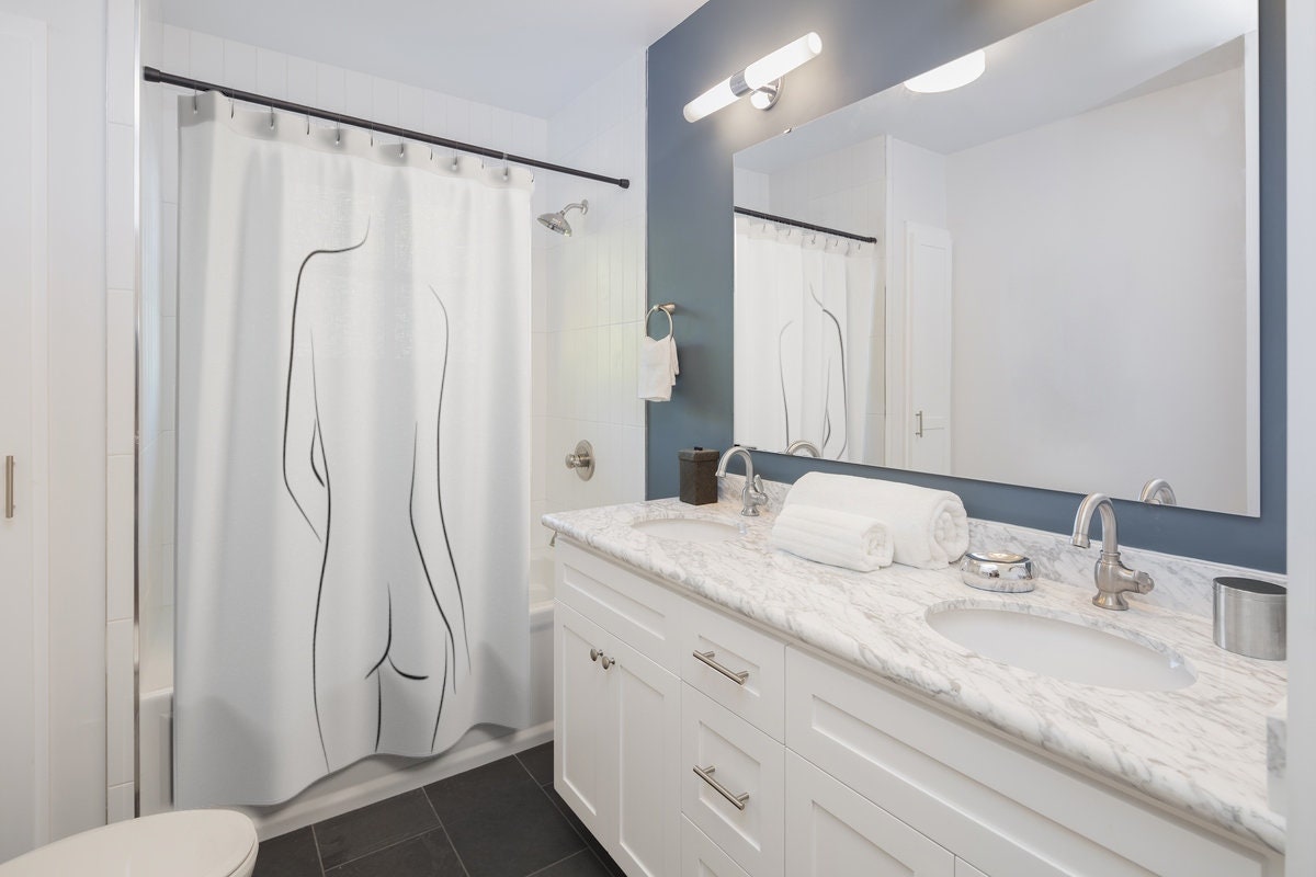 Woman Body Outline Shower Curtain, Embrace the Feminine Form in Your Bathroom Decor - Image 2