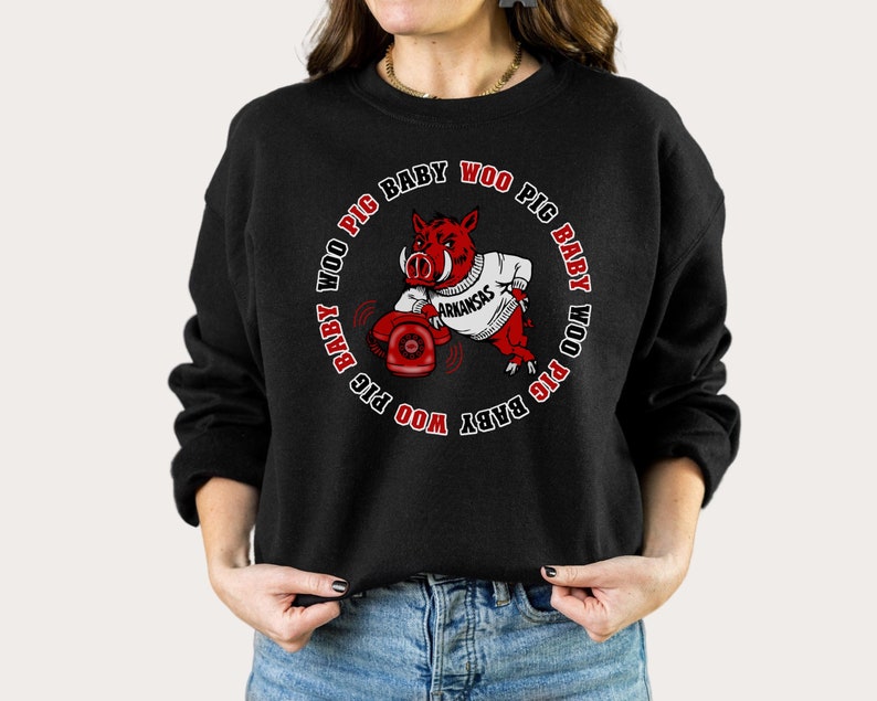 Woo Pig Baby Sweatshirt, Football Sweater, Razorback Crewneck, Sweatshirt, Go Hogs Shirt, Hoodie