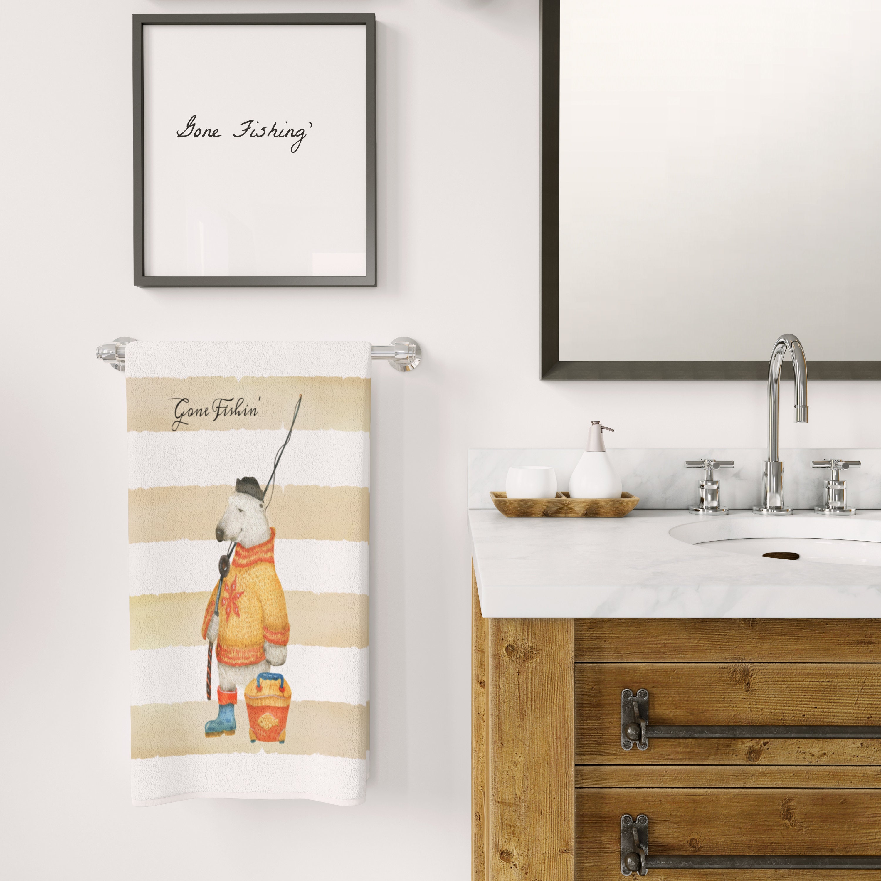 Woodland Bear Shower Curtain Set with Matching Bath Accessories - Image 3
