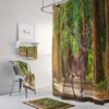 Woodland Deer Forest Shower Curtain Set with Lodge Cabin Bath Decor