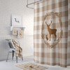 Woodland Plaid Deer and Rabbit Shower Curtain Set with Buffalo Plaid Bath Accessories