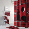 Woodland Red Plaid Shower Curtain Set with Optional Bathroom Accessories