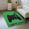 Wusan Personalized Non-Slip Gamer Boys Name Rug: Blue Carpet with 3D Printed Controller Gamepad