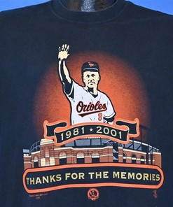 Y2K Baltimore Orioles Cal Ripken Jr. Memories #8 Baseball T-Shirt In Large Size
