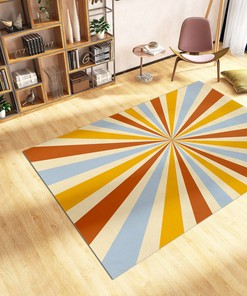 Y2K Groovy Rainbow Wavy Trippy Rug for Cute Hippie Abstract Funky Home Decor