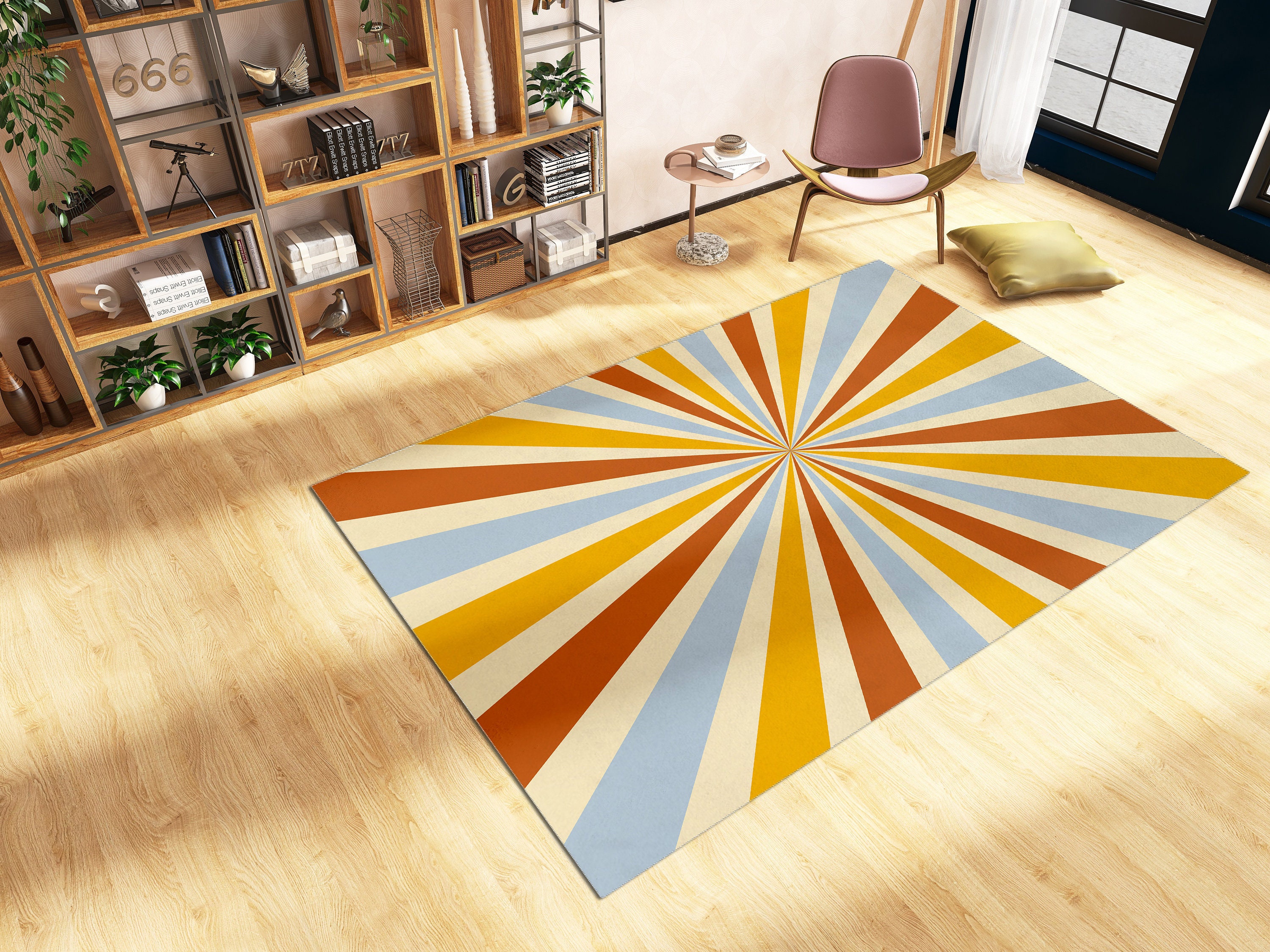 Y2K Groovy Rainbow Wavy Trippy Rug for Cute Hippie Abstract Funky Home Decor