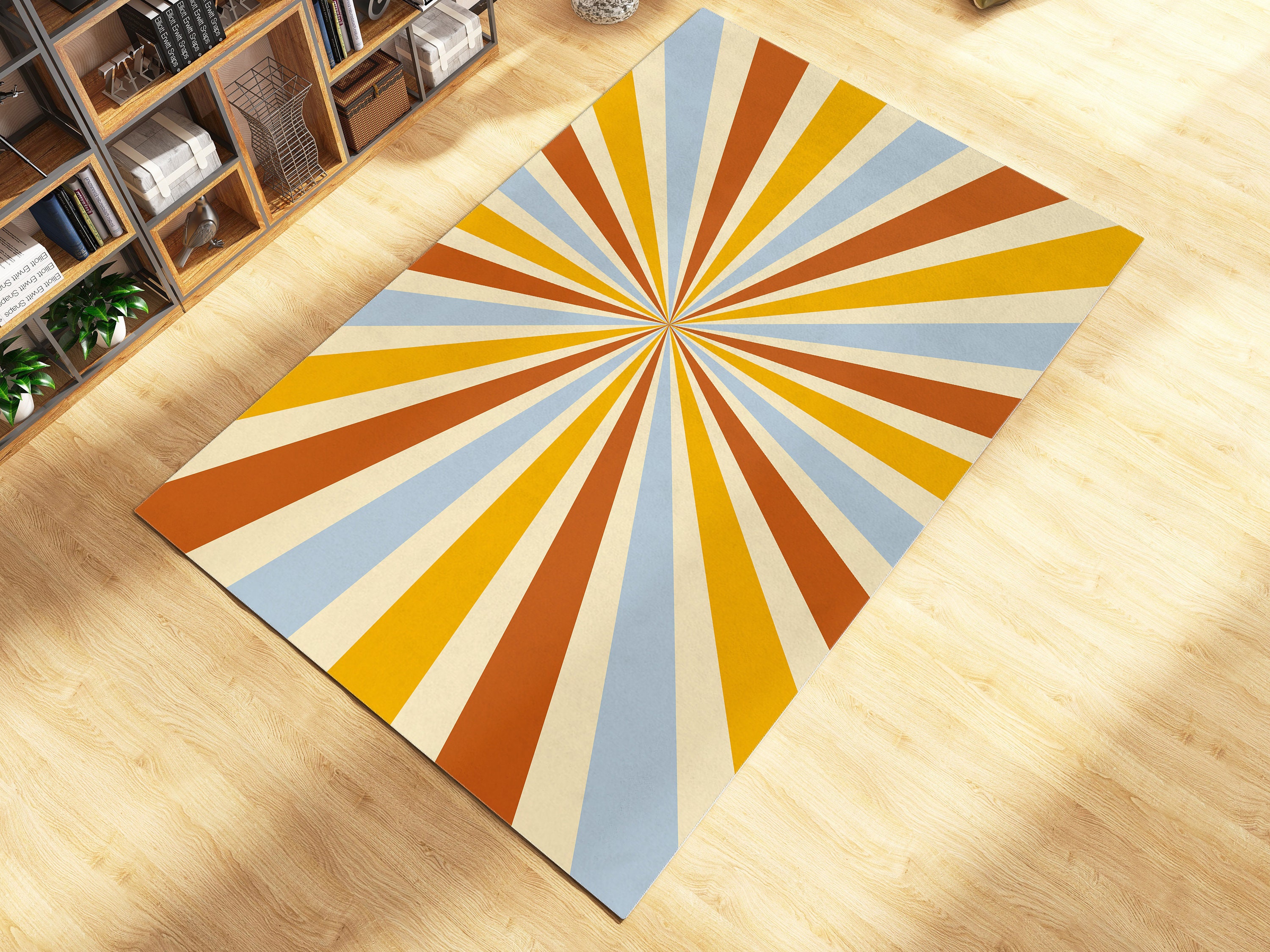 Y2K Groovy Rainbow Wavy Trippy Rug for Cute Hippie Abstract Funky Home Decor - Image 4