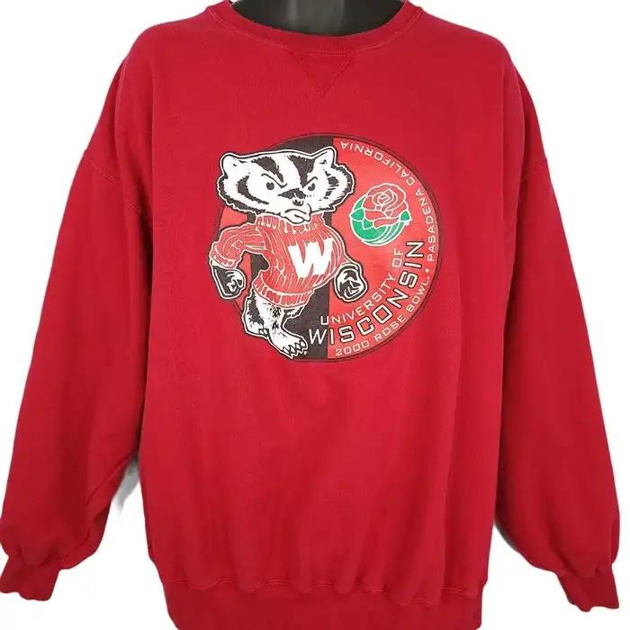 Y2K Rose Bowl Wisconsin Badgers Vintage Style Sweatshirt for NCAA Fans