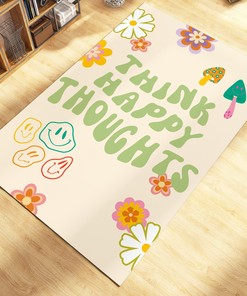 Y2k Acid Smile Rug - Retro Groovy Trippy Rug, Cute Preppy 70s Decor, Unique Gift Idea for Teen Girl Boy with Non-Slip