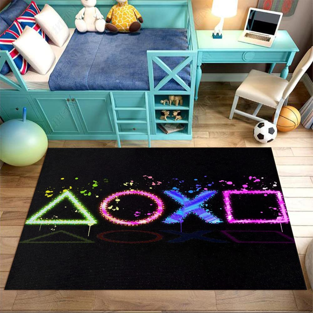 YOFENY Large Game Area Rugs for Bedroom - Gamepad Area Rug for Boys Video Game Room Decor - Add Fun to Your Space