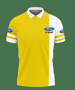 Yellow 3D Printed Ford F-150 TNT-VA Polo Shirt with Breathable Fabric