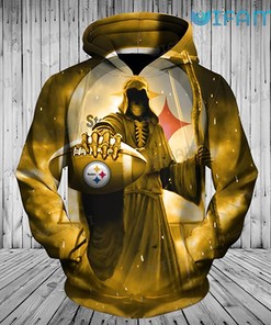 Yellow Death Holding Logo - Steelers All Over Print Hoodie