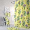 Yellow Floral Shower Curtain - Sunny Bath Curtain with Matching Mat and Towels for Bright Bathroom Decor