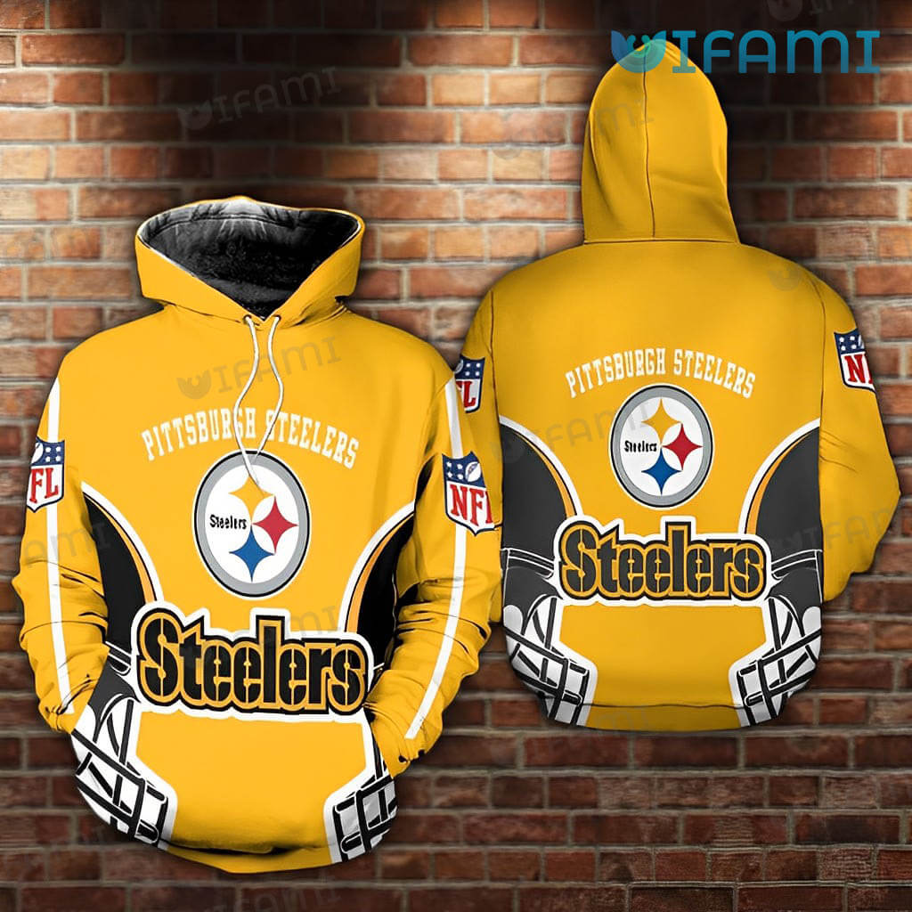 Yellow Football Helmet Logo - Steelers All Over Print Hoodie