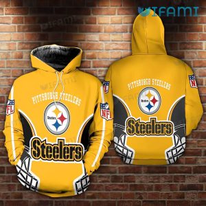 Yellow Football Helmet Logo - Steelers All Over Print Hoodie - Image 2