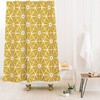 Yellow Geometric Shower Curtain | Retro Mid Century Modern Bath Curtain | Vintage Bathroom Decor