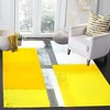 Yellow Grey Area Rug - A Chic Modern Abstract Indoor Rug Non-Slip Machine Washable Low Pile for Living Room