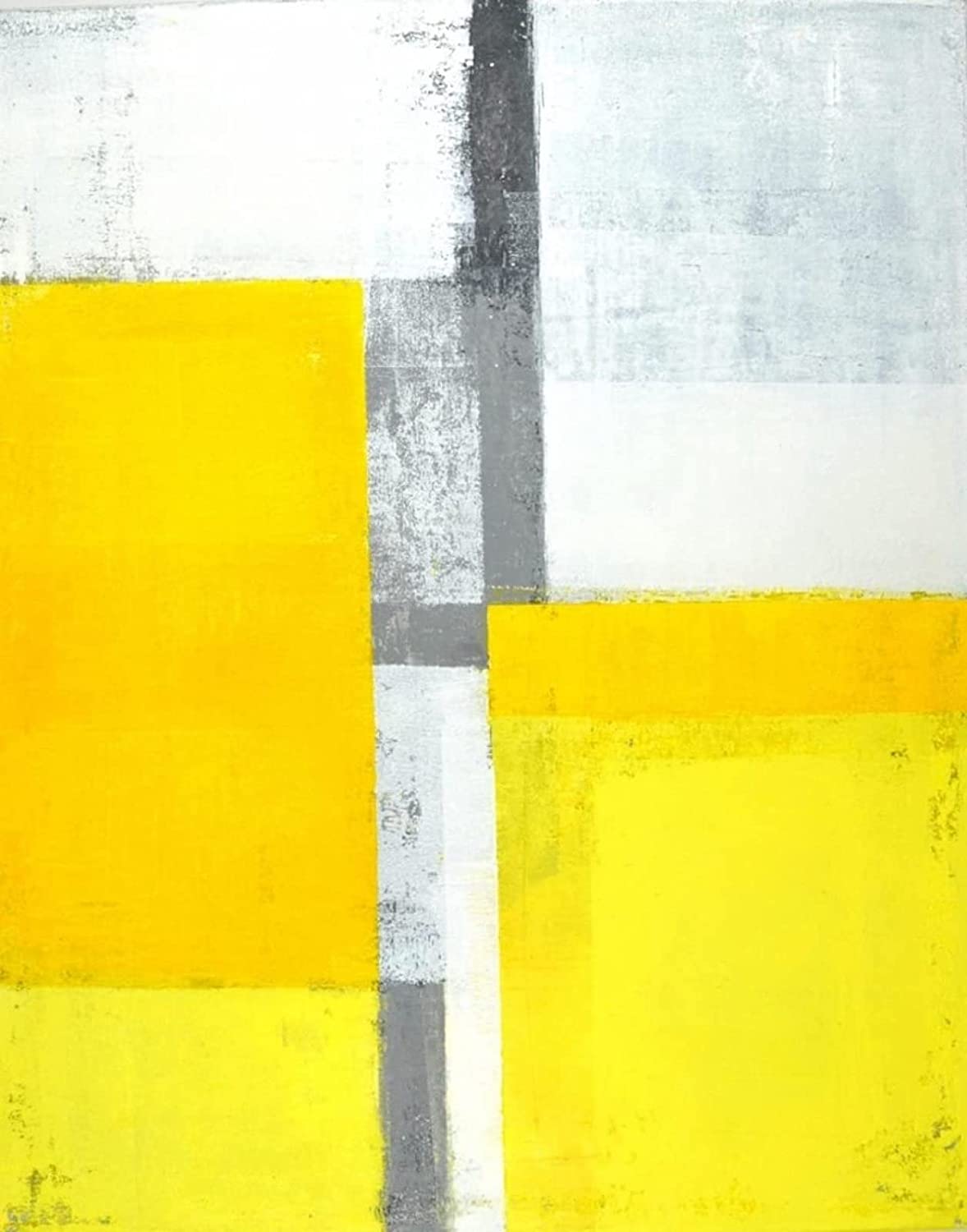 Yellow Grey Area Rug - A Chic Modern Abstract Indoor Rug Non-Slip Machine Washable Low Pile for Living Room - Image 3