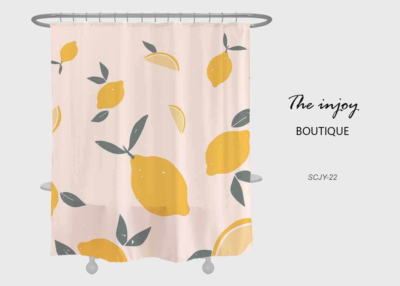 Yellow Lemon Fruit Shower Curtain, Fun Bathroom Decor Ideas, Waterproof Customized Shower Curtains for Your Bath