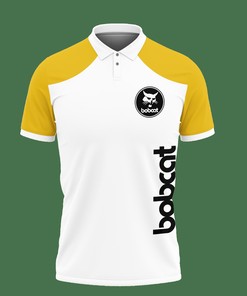 Yellow Pops: 3D Printed Bobcat Nct-Va Polo Shirt Ver 1 with Athleisure Design