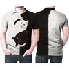 Yin And Yang Black White Cute Cats 3D All Over Print Polo Shirt with breathable fabric and personalized design