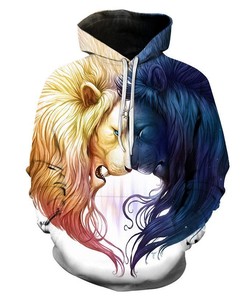 Yin and Yang Lion Epic Animals 3D Hoodie