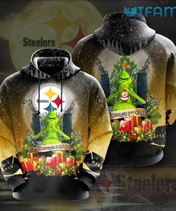 Youth Grinch Christmas Box - Steelers 3D All Over Print Hoodie