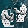 Youth Philadelphia Eagles White Green Logo 3D Hoodie with All Over Print
