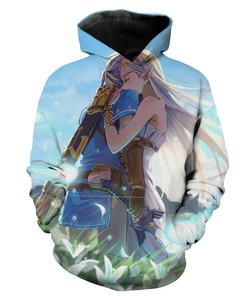 Zelda And Link Cute Video Games All Over Print 3D Hoodie