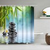 Zen Stones and Bamboo Shower Curtain | Meditation Relaxation Calm Mindfulness, Home Bathroom Decor