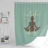 Zen Yoga Shower Curtain, Inhale Exhale Mandala Sukhasana Pose Buddha Silhouette Bath Decor, Yoga Lover Housewarming Gift