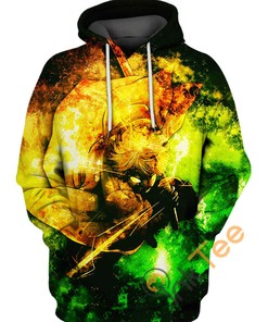 Zenitsu Agatsuma Abstract Yellow Demon Slayer Custom All Over Print Hoodie 3D