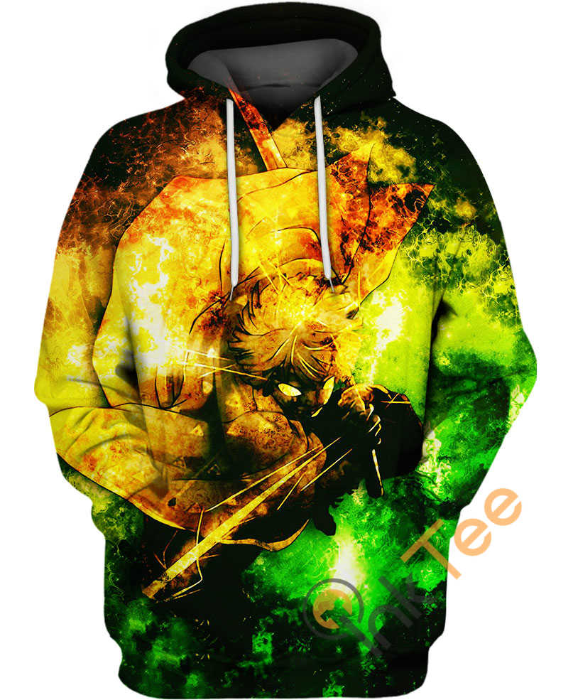 Zenitsu Agatsuma Abstract Yellow Demon Slayer Custom All Over Print Hoodie 3D