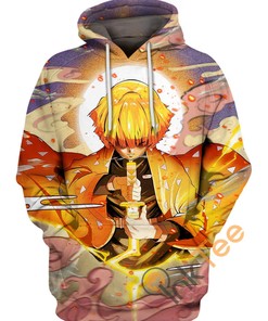 Zenitsu Agatsuma Coward Demon Slayer Custom All Over Print Hoodie 3D