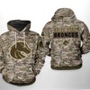 Zip with Style with Boise State Broncos NCAA Camo Veteran 3D Hoodie Zipper Hoodie