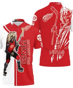 Zombie Lovers Unite! Get This Detroit Red Wings And Zombie All Over Print Polo Shirt Today