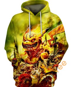Zombie Pikachu Hoodie 3D with Custom Print for Fans