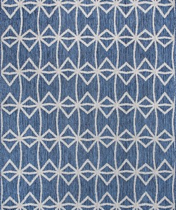 nuLOOM Saunders Geometric Indoor/Outdoor Area Rug in Blue or Light Grey with Optical Illusion Design