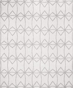 nuLOOM Saunders Geometric Light Grey Indoor/Outdoor Area Rug for Home Decoration