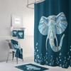 oscuro Teal Boho Elefante Cortina de Ducha Opcional, Toallas de BaÃ±o Mat Juego de with Travel Shower Curtain Print